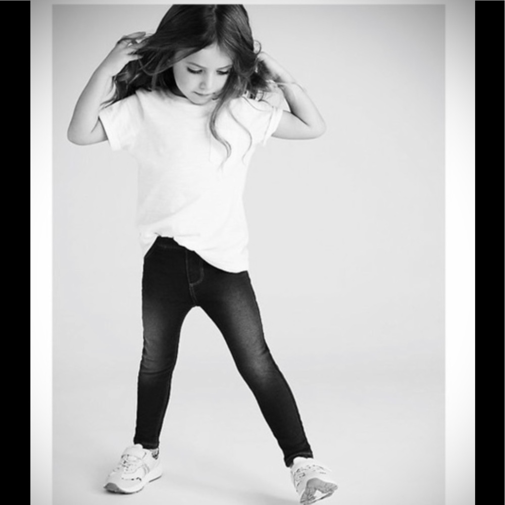 Girls Dark Denim Looking Leggings